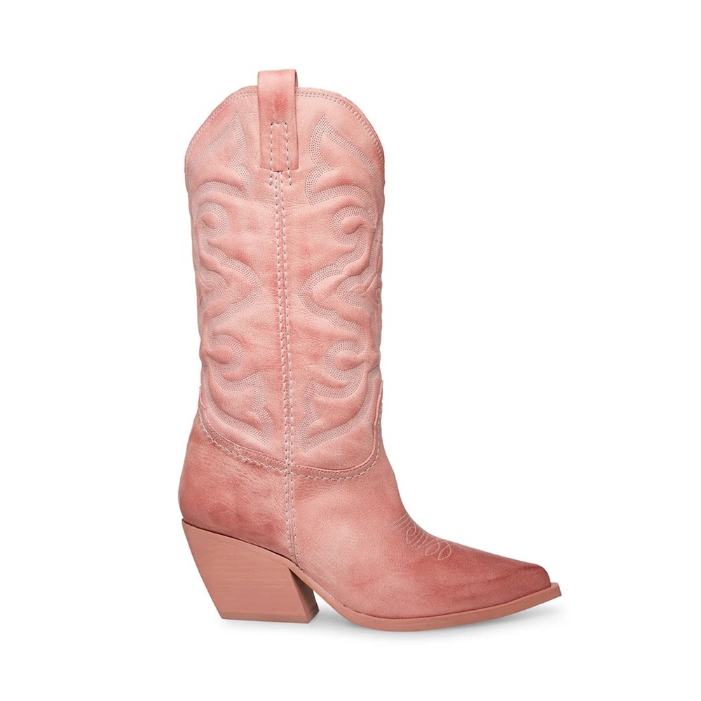 NWOT Steve Madden West Pink Leather Boots